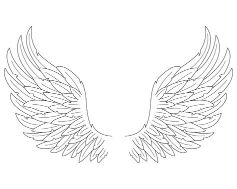 angel wings drawing realistic